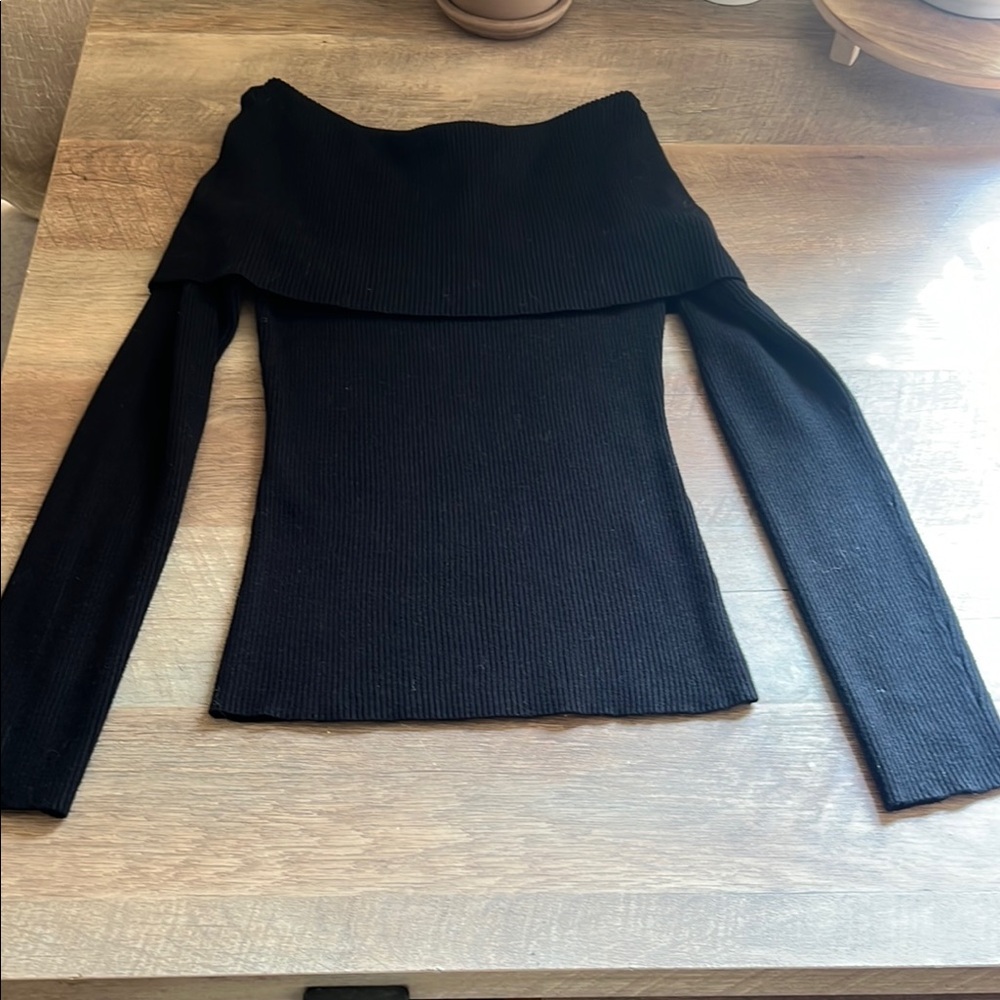 Black Off-Shoulder Sweater